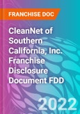 CleanNet of Southern California, Inc. Franchise Disclosure Document FDD- Product Image