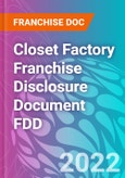 Closet Factory Franchise Disclosure Document FDD- Product Image