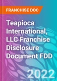 Teapioca International, LLC Franchise Disclosure Document FDD- Product Image