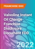 Valvoline Instant Oil Change Franchise Disclosure Document FDD- Product Image