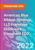American Blue Ribbon Holdings, LLC Franchise Disclosure Document FDD- Product Image