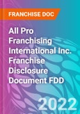 All Pro Franchising International Inc. Franchise Disclosure Document FDD- Product Image