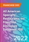 All American Specialty Restaurants, Inc. Franchise Disclosure Document FDD - Product Thumbnail Image