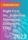 Right First, Inc. Franchise Disclosure Document FDD- Product Image
