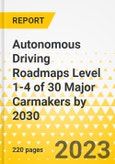 Autonomous Driving Roadmaps Level 1-4 of 30 Major Carmakers by 2030- Product Image