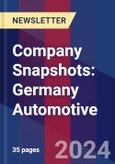 Company Snapshots: Germany Automotive- Product Image