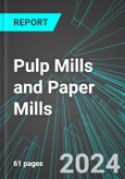 Pulp Mills and Paper Mills (U.S.): Analytics, Extensive Financial Benchmarks, Metrics and Revenue Forecasts to 2030, NAIC 322120- Product Image