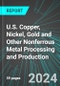 U.S. Copper, Nickel, Gold and Other Nonferrous Metal (except Aluminum) Processing and Production: Analytics, Extensive Financial Benchmarks, Metrics and Revenue Forecasts to 2030 - Product Thumbnail Image