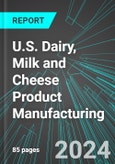U.S. Dairy, Milk and Cheese Product Manufacturing: Analytics, Extensive Financial Benchmarks, Metrics and Revenue Forecasts to 2030- Product Image