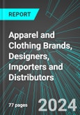 Apparel and Clothing Brands, Designers, Importers and Distributors (U.S.): Analytics, Extensive Financial Benchmarks, Metrics and Revenue Forecasts to 2030, NAIC 424300- Product Image
