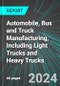 Automobile (Car), Bus and Truck Manufacturing, Including Light Trucks and Heavy Trucks, (may incl. Autonomous or Self-Driving) (U.S.): Analytics, Extensive Financial Benchmarks, Metrics and Revenue Forecasts to 2030, NAIC 336100 - Product Thumbnail Image
