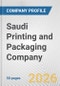 Saudi Printing and Packaging Company Fundamental Company Report Including Financial, SWOT, Competitors and Industry Analysis - Product Thumbnail Image