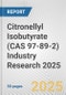 Citronellyl Isobutyrate (CAS 97-89-2) Industry Research 2025: Global and Regional Market Trends 2019-2024 and Forecast to 2029 - Product Image
