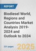 Biodiesel World, Regions and Countries Market Analysis 2019-2024 and Outlook to 2034- Product Image