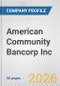 American Community Bancorp Inc. Fundamental Company Report Including Financial, SWOT, Competitors and Industry Analysis - Product Thumbnail Image