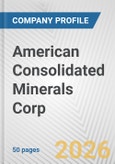 American Consolidated Minerals Corp. Fundamental Company Report Including Financial, SWOT, Competitors and Industry Analysis- Product Image