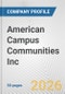 American Campus Communities Inc. Fundamental Company Report Including Financial, SWOT, Competitors and Industry Analysis - Product Thumbnail Image