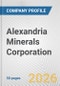 Alexandria Minerals Corporation Fundamental Company Report Including Financial, SWOT, Competitors and Industry Analysis - Product Thumbnail Image