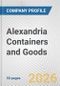 Alexandria Containers and Goods Fundamental Company Report Including Financial, SWOT, Competitors and Industry Analysis - Product Thumbnail Image