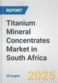 Titanium Mineral Concentrates Market in South Africa: 2019-2024 Review and Forecast to 2029- Product Image