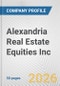 Alexandria Real Estate Equities Inc. Fundamental Company Report Including Financial, SWOT, Competitors and Industry Analysis - Product Thumbnail Image