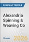 Alexandria Spinning & Weaving Co. Fundamental Company Report Including Financial, SWOT, Competitors and Industry Analysis - Product Thumbnail Image