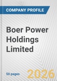Boer Power Holdings Limited Fundamental Company Report Including Financial, SWOT, Competitors and Industry Analysis- Product Image