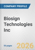Biosign Technologies Inc. Fundamental Company Report Including Financial, SWOT, Competitors and Industry Analysis- Product Image