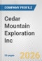 Cedar Mountain Exploration Inc. Fundamental Company Report Including Financial, SWOT, Competitors and Industry Analysis - Product Thumbnail Image