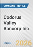 Codorus Valley Bancorp Inc. Fundamental Company Report Including Financial, SWOT, Competitors and Industry Analysis- Product Image
