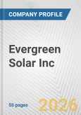 Evergreen Solar Inc. Fundamental Company Report Including Financial, SWOT, Competitors and Industry Analysis- Product Image