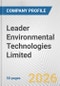 Leader Environmental Technologies Limited Fundamental Company Report Including Financial, SWOT, Competitors and Industry Analysis - Product Thumbnail Image