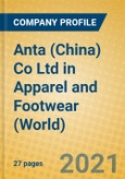 Anta (China) Co Ltd in Apparel and Footwear (World)- Product Image