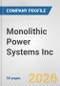Monolithic Power Systems Inc. Fundamental Company Report Including Financial, SWOT, Competitors and Industry Analysis - Product Thumbnail Image