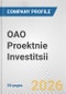 OAO Proektnie Investitsii Fundamental Company Report Including Financial, SWOT, Competitors and Industry Analysis - Product Thumbnail Image
