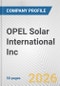 OPEL Solar International Inc. Fundamental Company Report Including Financial, SWOT, Competitors and Industry Analysis - Product Thumbnail Image