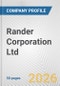 Rander Corporation Ltd. Fundamental Company Report Including Financial, SWOT, Competitors and Industry Analysis - Product Thumbnail Image