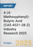 4-(4-Methoxyphenyl)-Butyric Acid (CAS 4521-28-2) Industry Research 2025: Global and Regional Market Trends 2019-2024 and Forecast to 2029- Product Image