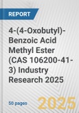 4-(4-Oxobutyl)-Benzoic Acid Methyl Ester (CAS 106200-41-3) Industry Research 2025: Global and Regional Market Trends 2019-2024 and Forecast to 2029- Product Image
