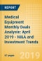 Medical Equipment Monthly Deals Analysis: April 2019 - M&A and Investment Trends - Product Thumbnail Image