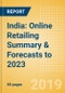 India: Online Retailing Summary & Forecasts to 2023 - Product Thumbnail Image