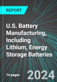 U.S. Battery Manufacturing (Storage), Including Lithium, Energy Storage Batteries: Analytics, Extensive Financial Benchmarks, Metrics and Revenue Forecasts to 2030- Product Image