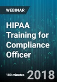 3-Hour Virtual Seminar on HIPAA Training for Compliance Officer - Webinar (Recorded)- Product Image