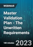 3-Hour Virtual Seminar on Master Validation Plan - The Unwritten Requirements - Webinar (Recorded)- Product Image