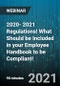 2020- 2021 Regulations! What Should be Included in your Employee Handbook to be Compliant! - Webinar - Product Thumbnail Image
