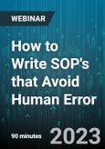 How to Write SOP's that Avoid Human Error - Webinar (Recorded)- Product Image