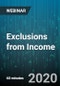 Exclusions from Income : Items that Are Not Taxable - Webinar (Recorded) - Product Thumbnail Image