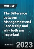 The Difference between Management and Leadership and why both are Important - Webinar (Recorded)- Product Image