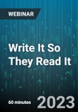 Write It So They Read It: Technical Writing for Subject Matter Experts - Webinar (Recorded)- Product Image