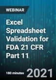 3-Hour Virtual Seminar on Excel Spreadsheet Validation for FDA 21 CFR Part 11 - Webinar (Recorded)- Product Image